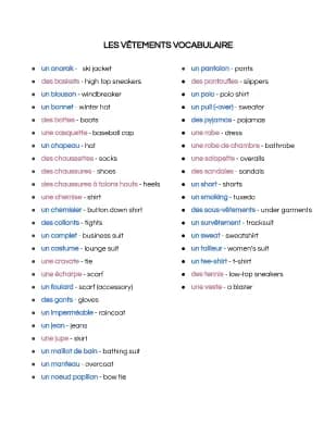 Know Vocabulary - Clothes and Accessories thumbnail