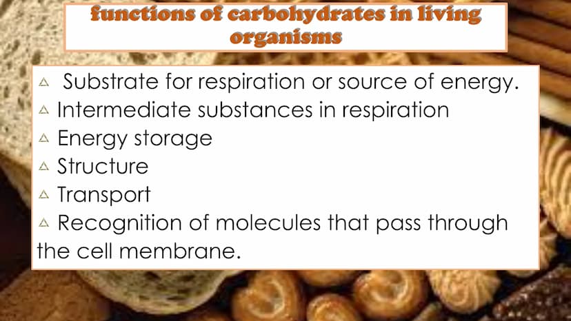 carbohydrates carbohydrates
A are also known as “carbs"
A have several roles in living organisms,
including energy transportation
A are also