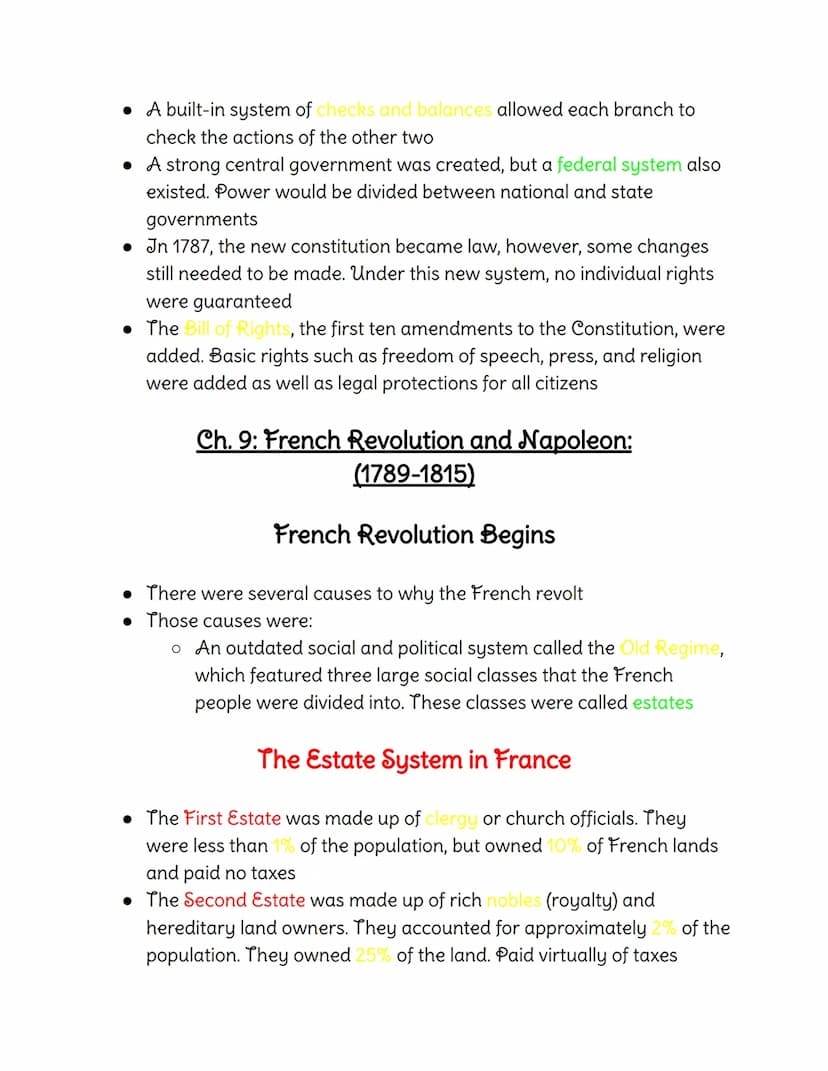 Colors:
History Notes
Green-Vocabulary
Yellow- Fill-in, Multiple Choice, and True and False ( and F) Answers
Red-Essay Material
Ch. 8: Enlig