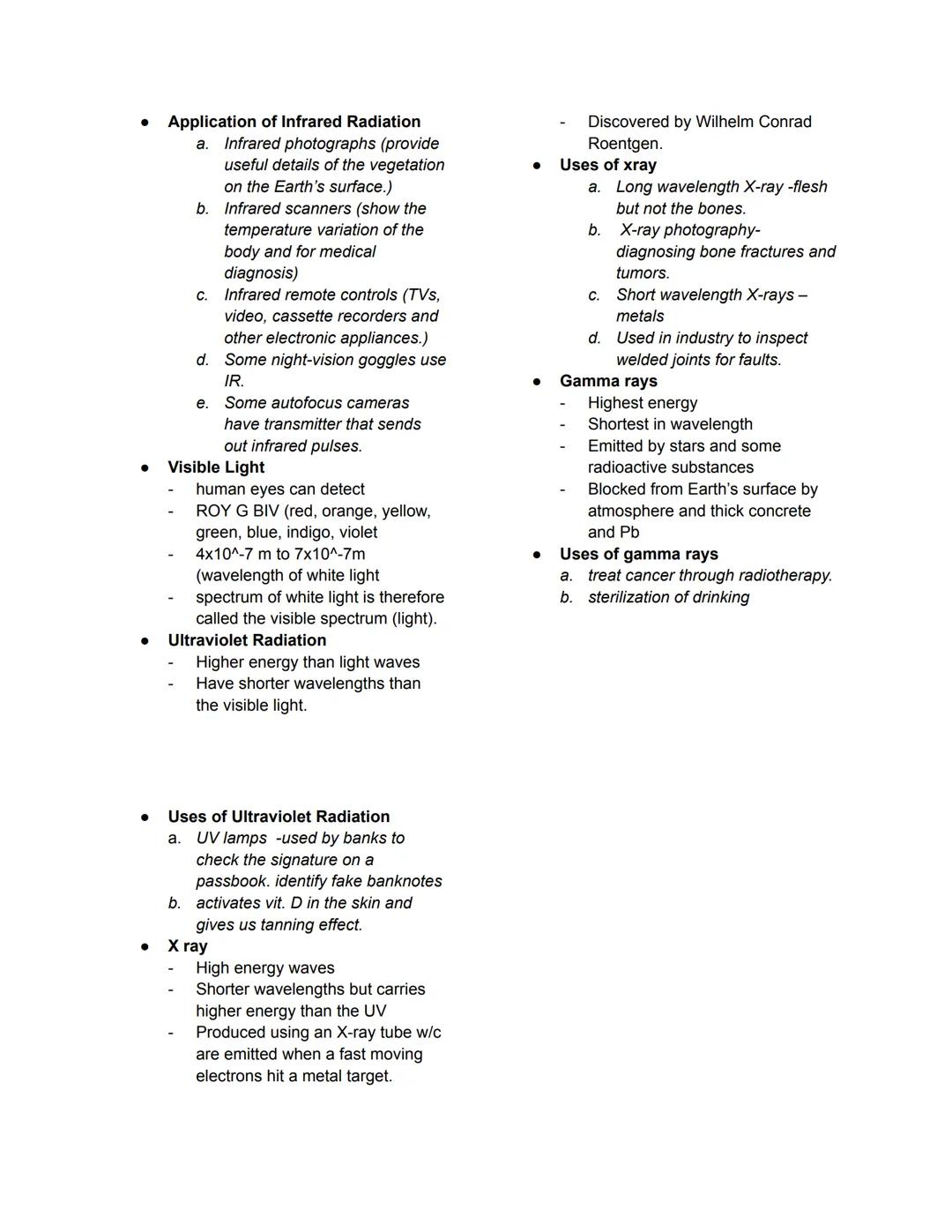 UNIT 3: THE ELECTROMAGNETIC
SPECTRUM
● Electromagnetic Spectrum
●
complete spectrum (or continuum)
of all forms of "light"
electromagnetic w