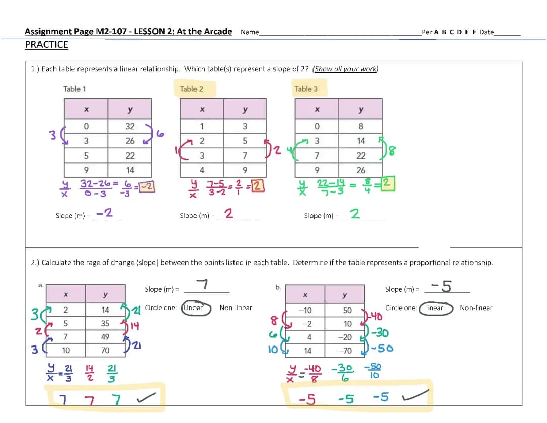 Learn Slope from Tables and Linear Relationships in Fun Math Lessons!