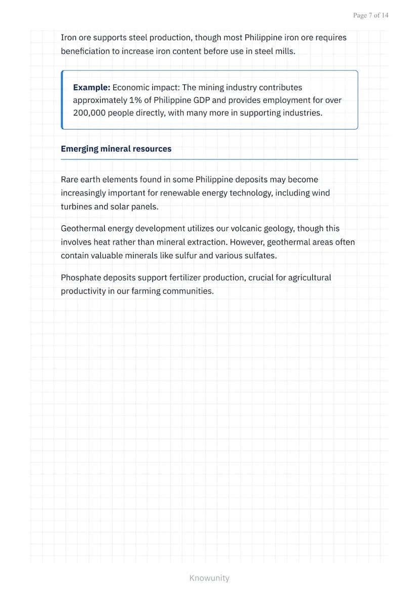 Minerals and Rocks: Identification and Uses of Common Philippine
Minerals
Study guide on identifying Philippine minerals and their
practical