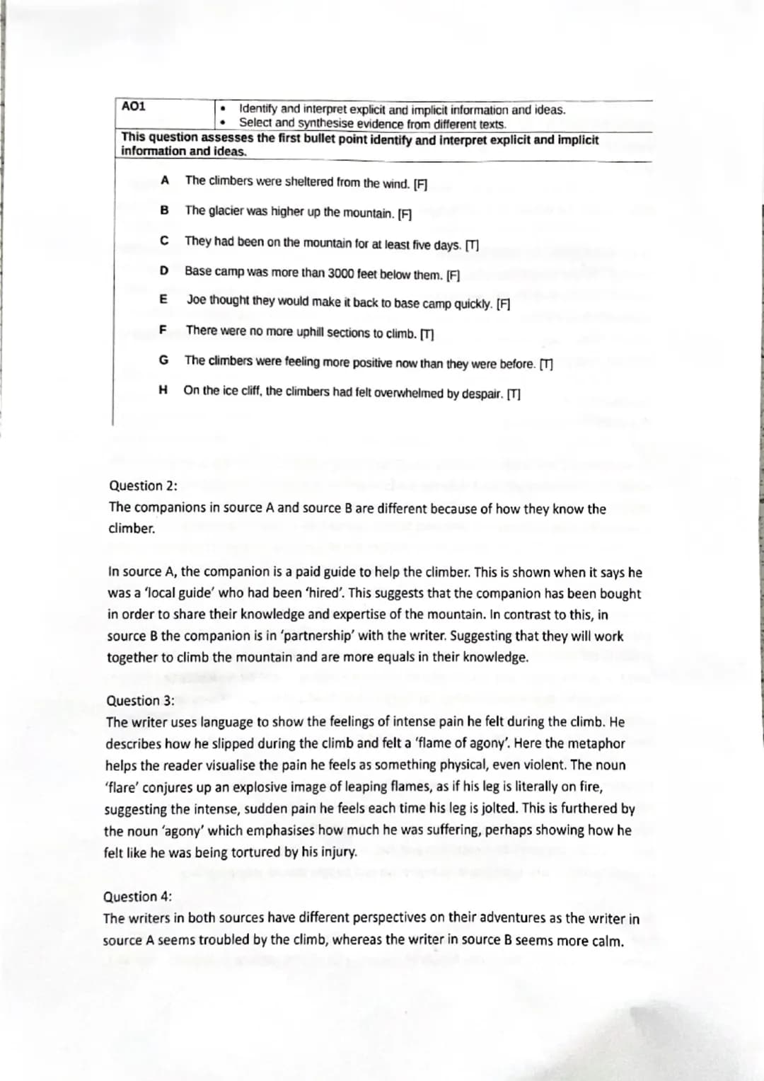 Language Paper 2 - Writers' Viewpoints and Perspectives [1hr 45mins]
2 non-fiction extracts on a similar topic. Remember to allow for 5-7 mi