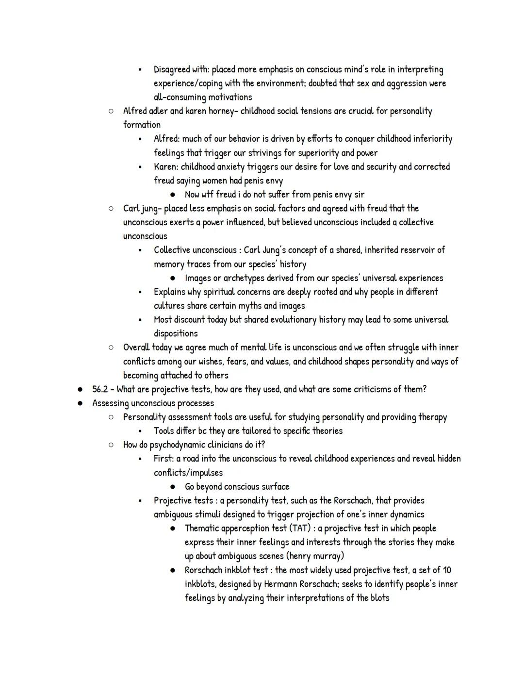 # UNIT 10: Personality

Module 55: Freud's Psychoanalytic Perspective: Exploring the
Unconscious

• 55.1 - How did Sigmund Freud's treatment
