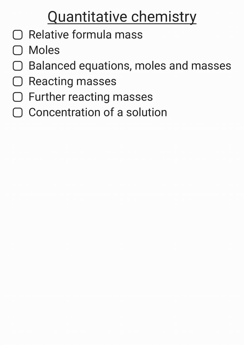Atomic structure
Elements, mixtures and
O Compounds
Filtration, crystallisation and
chromatography
O Distillation
Historical models of the a