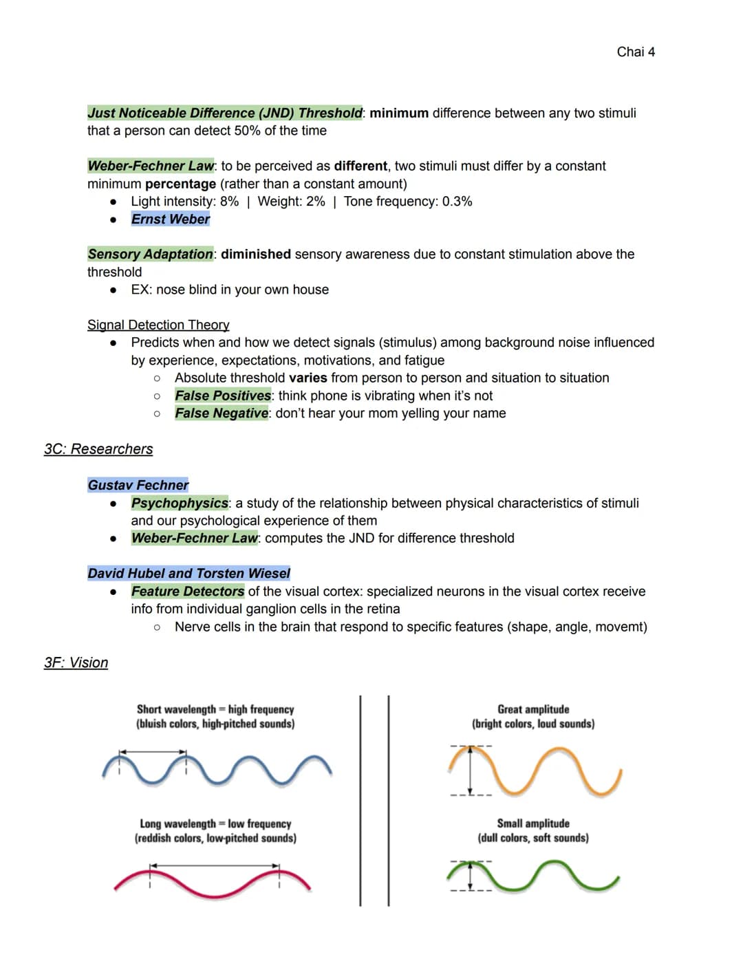 Unit 3: Sensation and Perception (6-8%)
3A: Sensation and Perception
Sensation: the process by which our sensory receptors and nervous syste