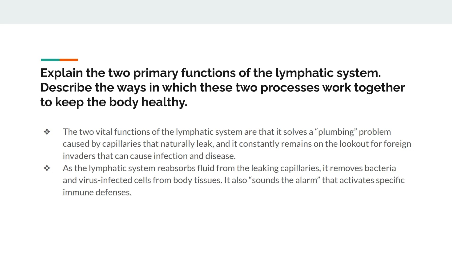 Chapter 12 Lesson Objectives
By: Arshi Maniar, Shreya Arul 12.1 Lesson Objectives Explain the two primary functions of the lymphatic system.