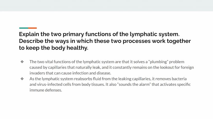 Chapter 12 Lesson Objectives
By: Arshi Maniar, Shreya Arul 12.1 Lesson Objectives Explain the two primary functions of the lymphatic system.