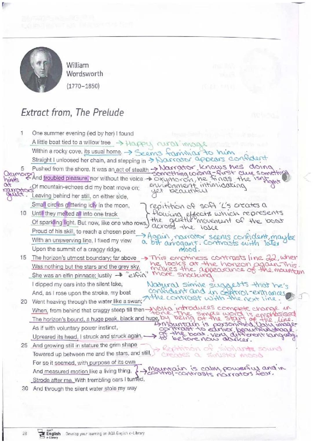 Power and Conflict poetry -  the Prelude 