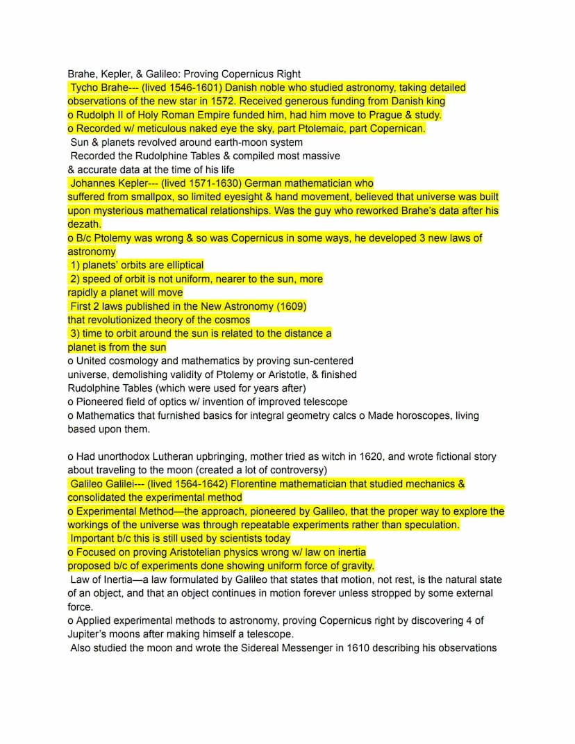 Chapter 16: Toward a New
Worldview
16.1 Major Breakthroughs of the Scientific Revolution
Scientific Thoughts in 1500
Prior to 1500, understa