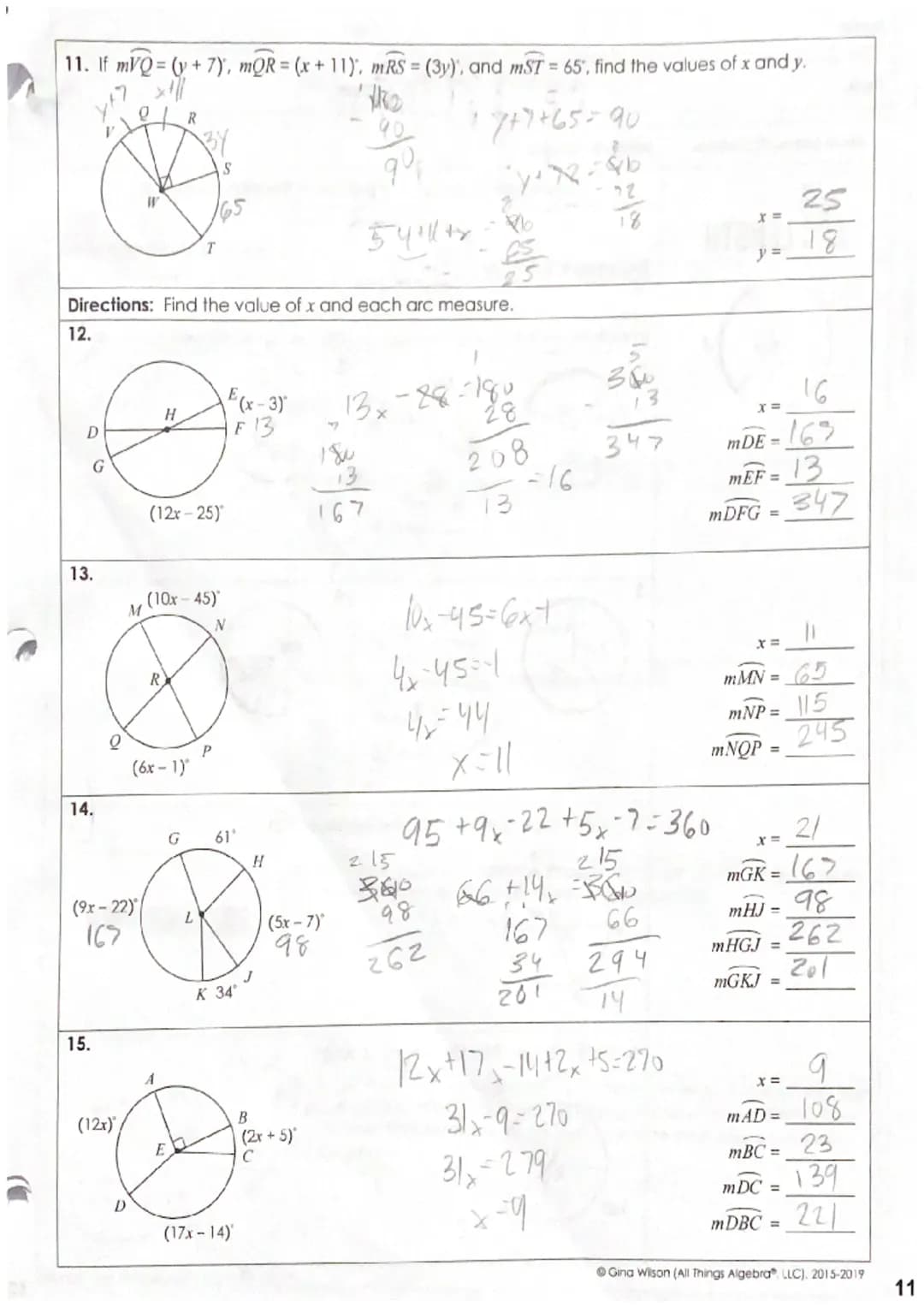127
mJL =
mJML =
233
Name:
Date:
Per:
Unit 10: Circles
Homework 2: Central Angles & Arc Measures
** This is a 2-page document! **
Directions