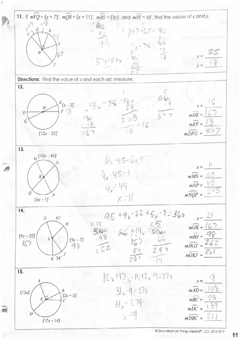 127
mJL =
mJML =
233
Name:
Date:
Per:
Unit 10: Circles
Homework 2: Central Angles & Arc Measures
** This is a 2-page document! **
Directions
