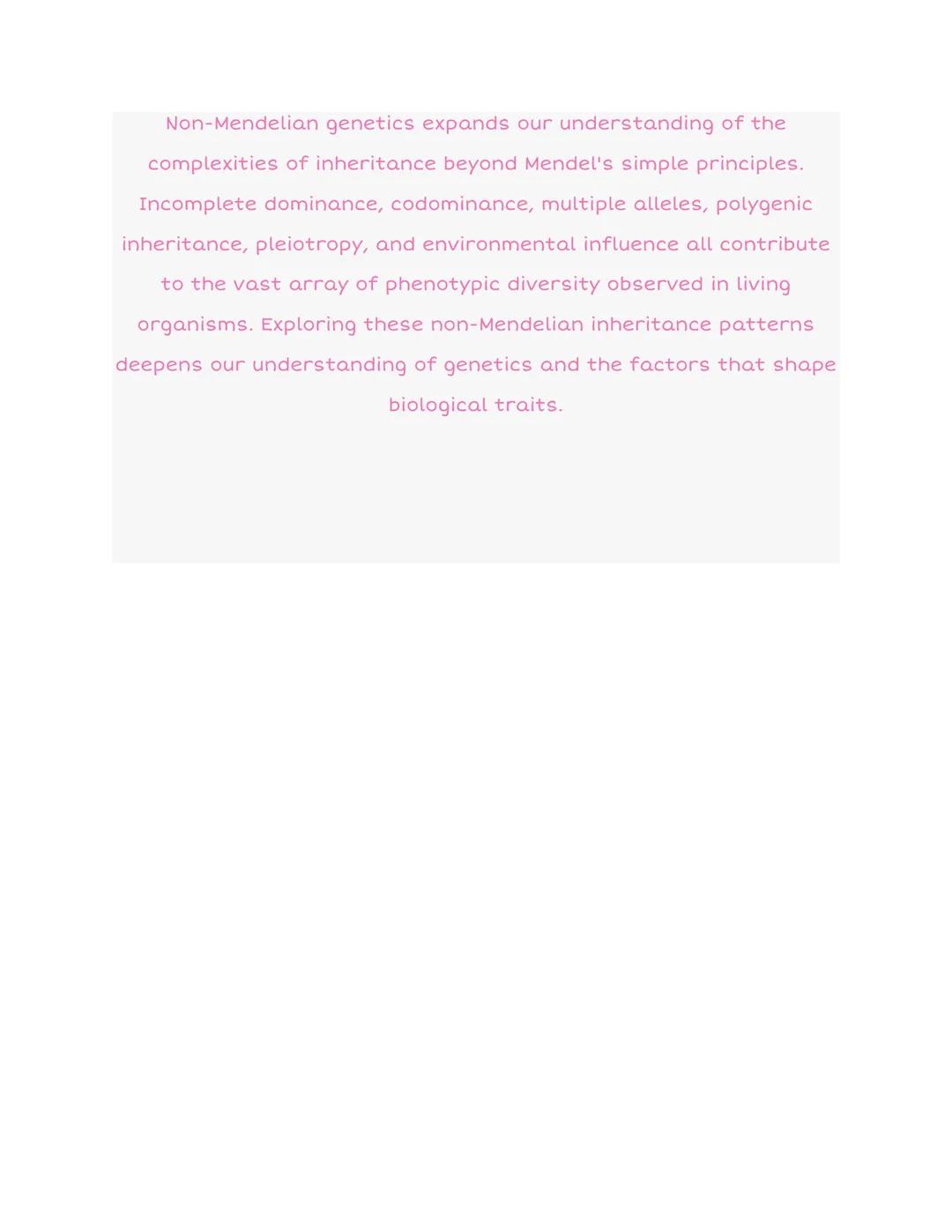 5.4 Non-Mendelian Genetics
P
AA
F1 Aq
F2
(AA) Aa
X
Aa
αα
Aa
αα
Section 1: Introduction to Non-Mendelian Genetics
Non-Mendelian genetics refe