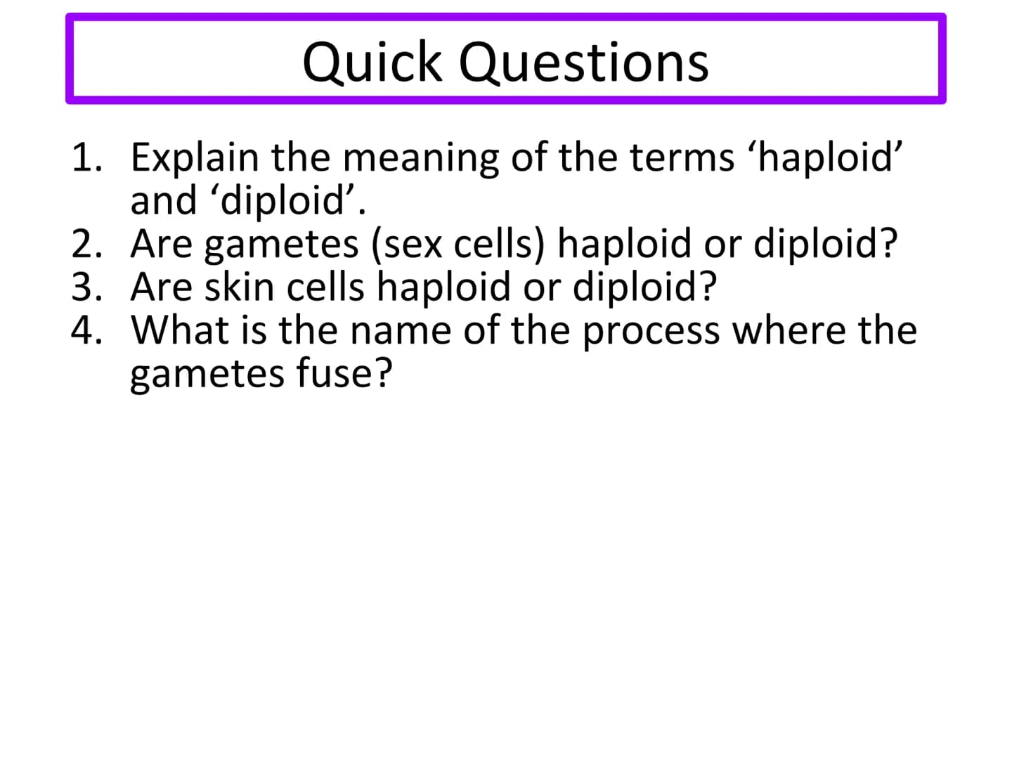 N5 Unit 2 KA3
Reproduction N5 biology course
1. Cell Biology
2.
3. Life on Earth
Multicellular Organisms Unit 2 - Multicellular organisms
1.