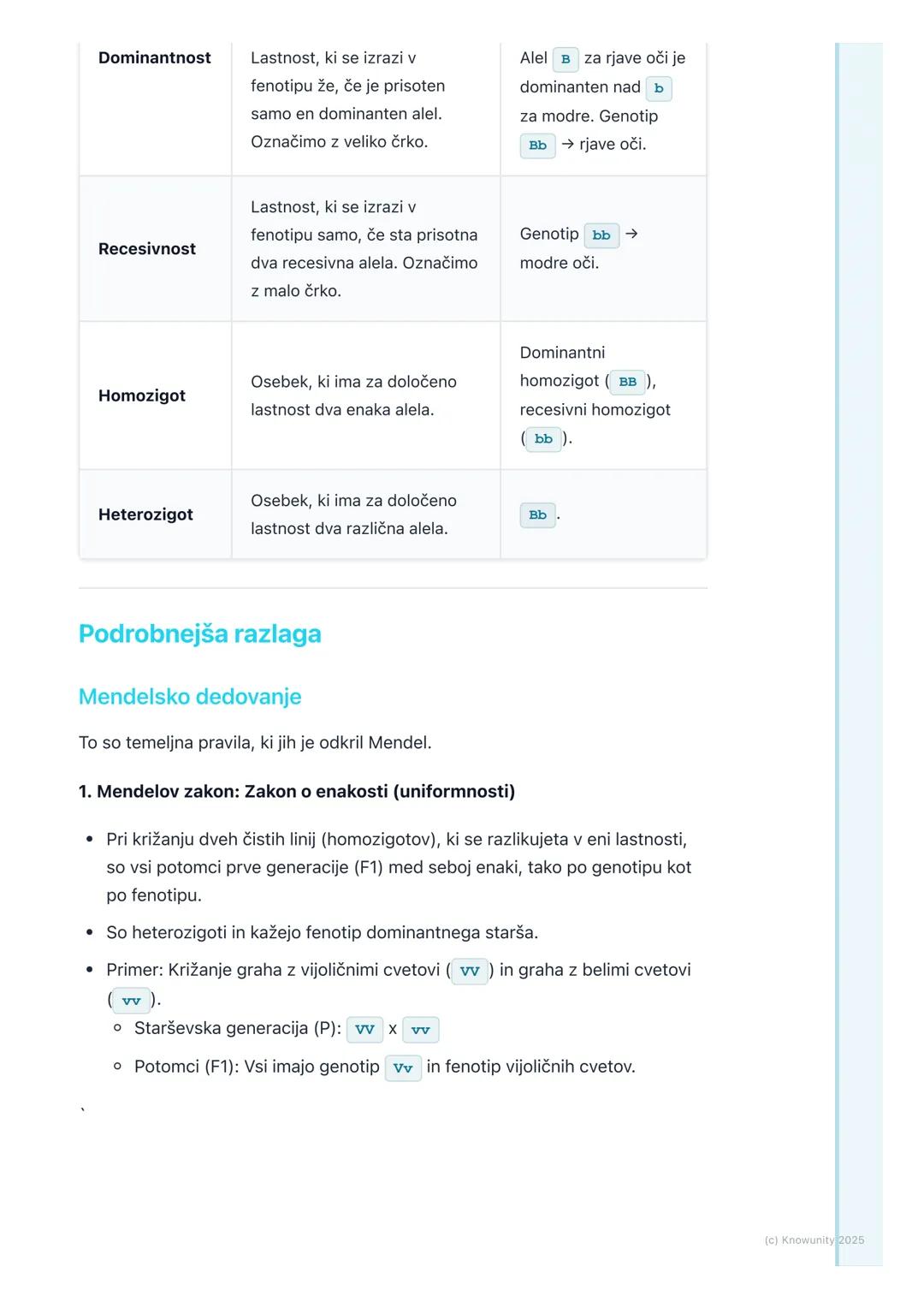 # Mendelsko in ne-Mendelsko
dedovanje

Uvod v dedovanje

Dedovanje je proces, pri katerem se lastnosti prenašajo s staršev na potomce.
Osnov