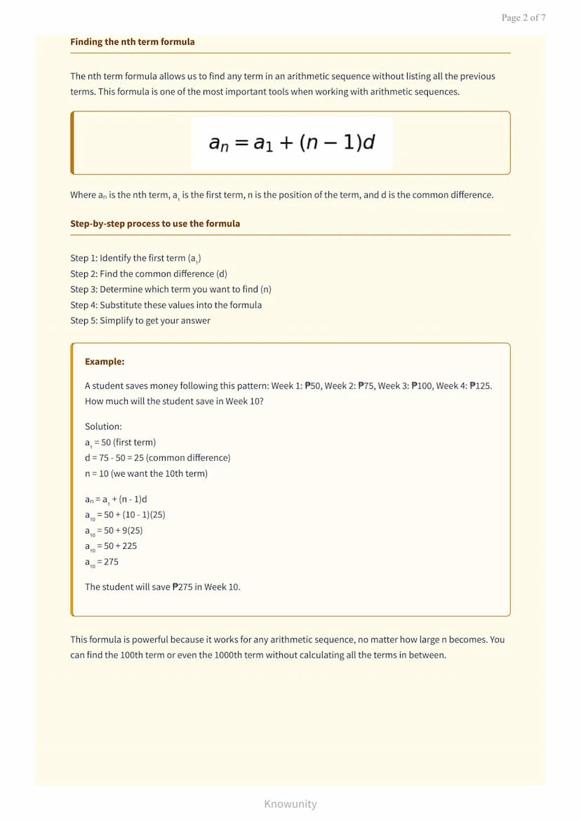 Arithmetic sequences and series: Finding patterns in numbers
Learn to identify, analyze, and work with arithmetic sequences and series
What 