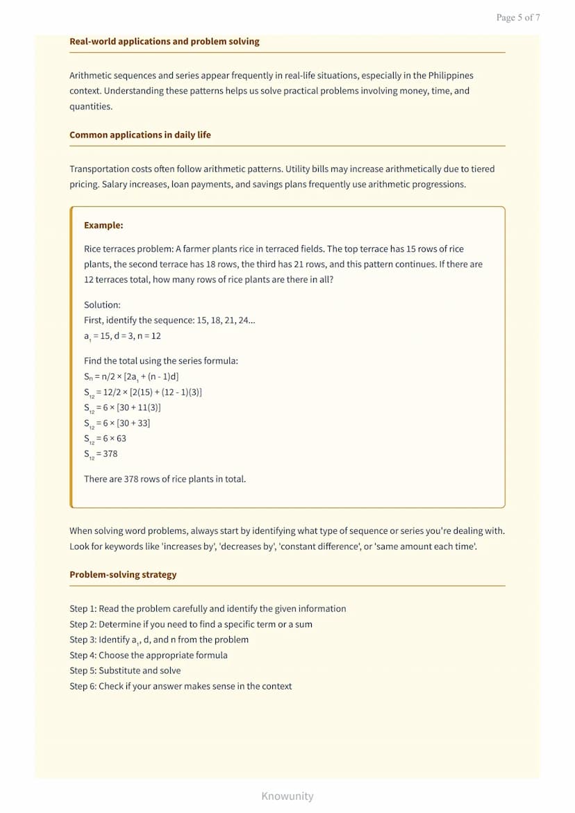 Arithmetic sequences and series: Finding patterns in numbers
Learn to identify, analyze, and work with arithmetic sequences and series
What 