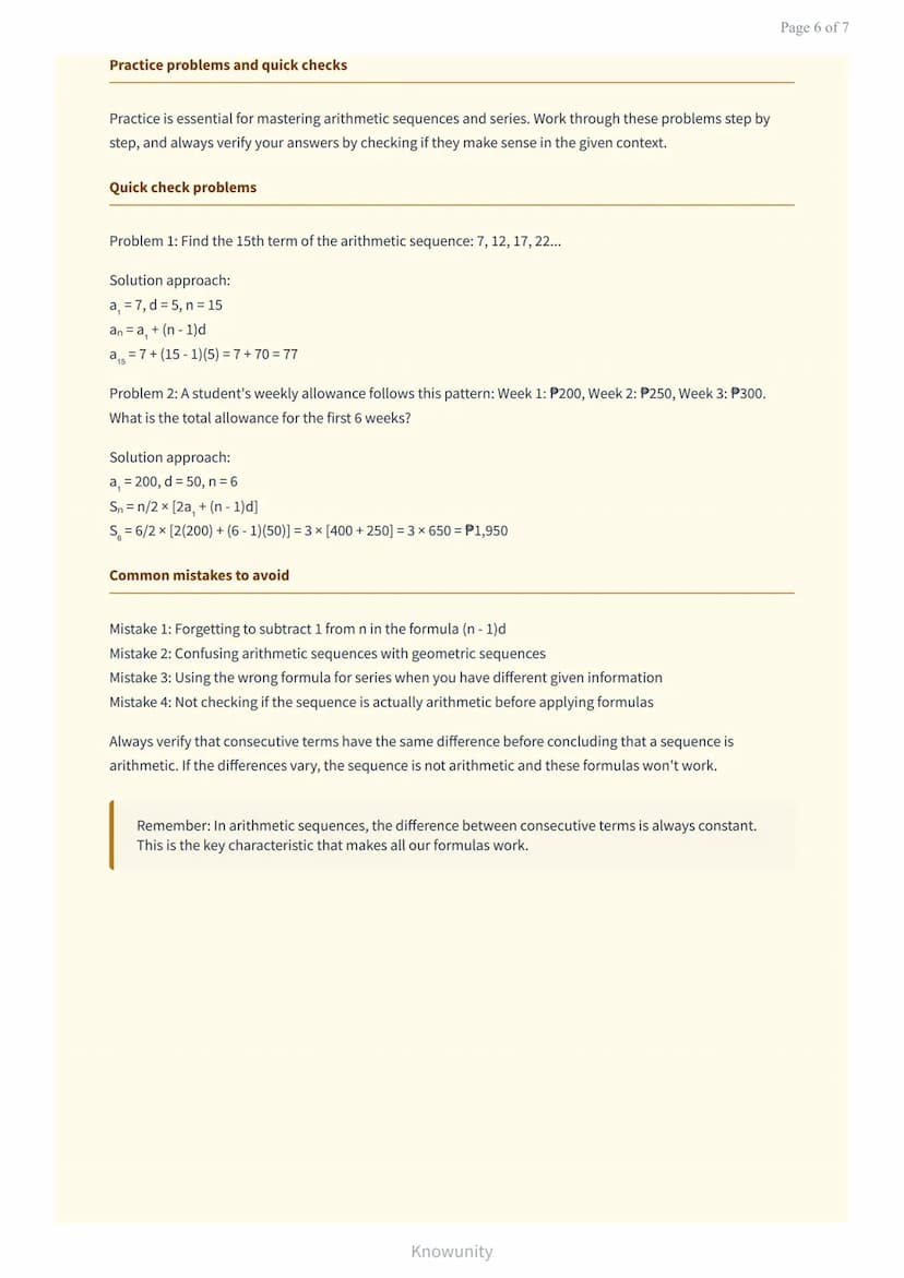 Arithmetic sequences and series: Finding patterns in numbers
Learn to identify, analyze, and work with arithmetic sequences and series
What 