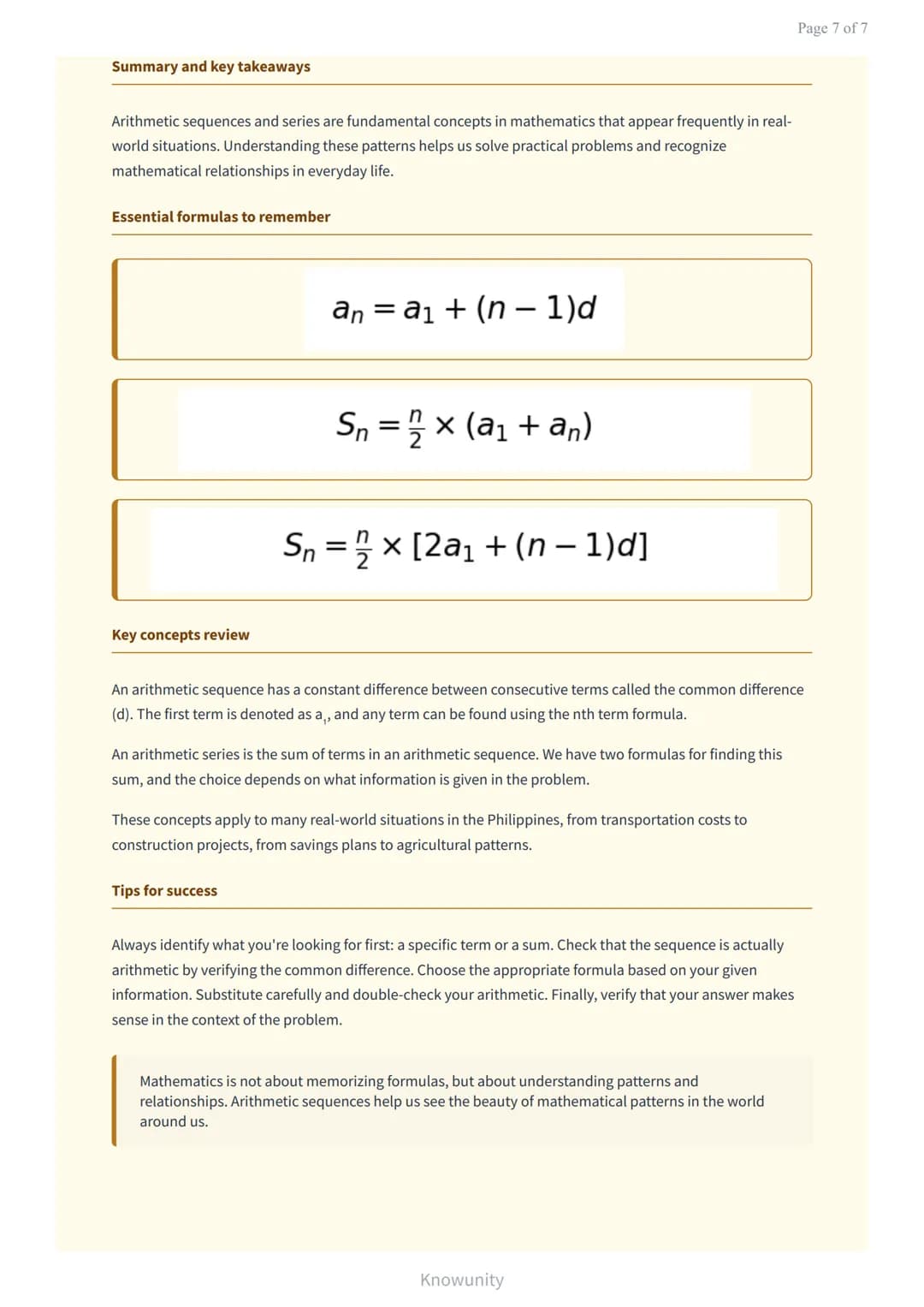 Arithmetic sequences and series: Finding patterns in numbers
Learn to identify, analyze, and work with arithmetic sequences and series
What 