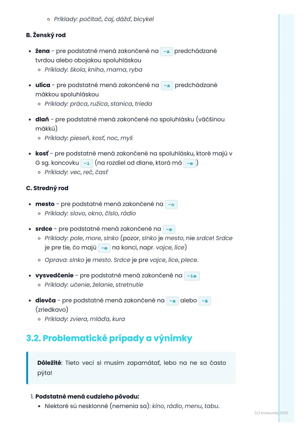# Podstatné mená

## 1. Prehľad podstatných mien

Podstatné mená sú super dôležité, lebo pomenúvajú všetko okolo nás
ľudí, zvieratá, veci, v