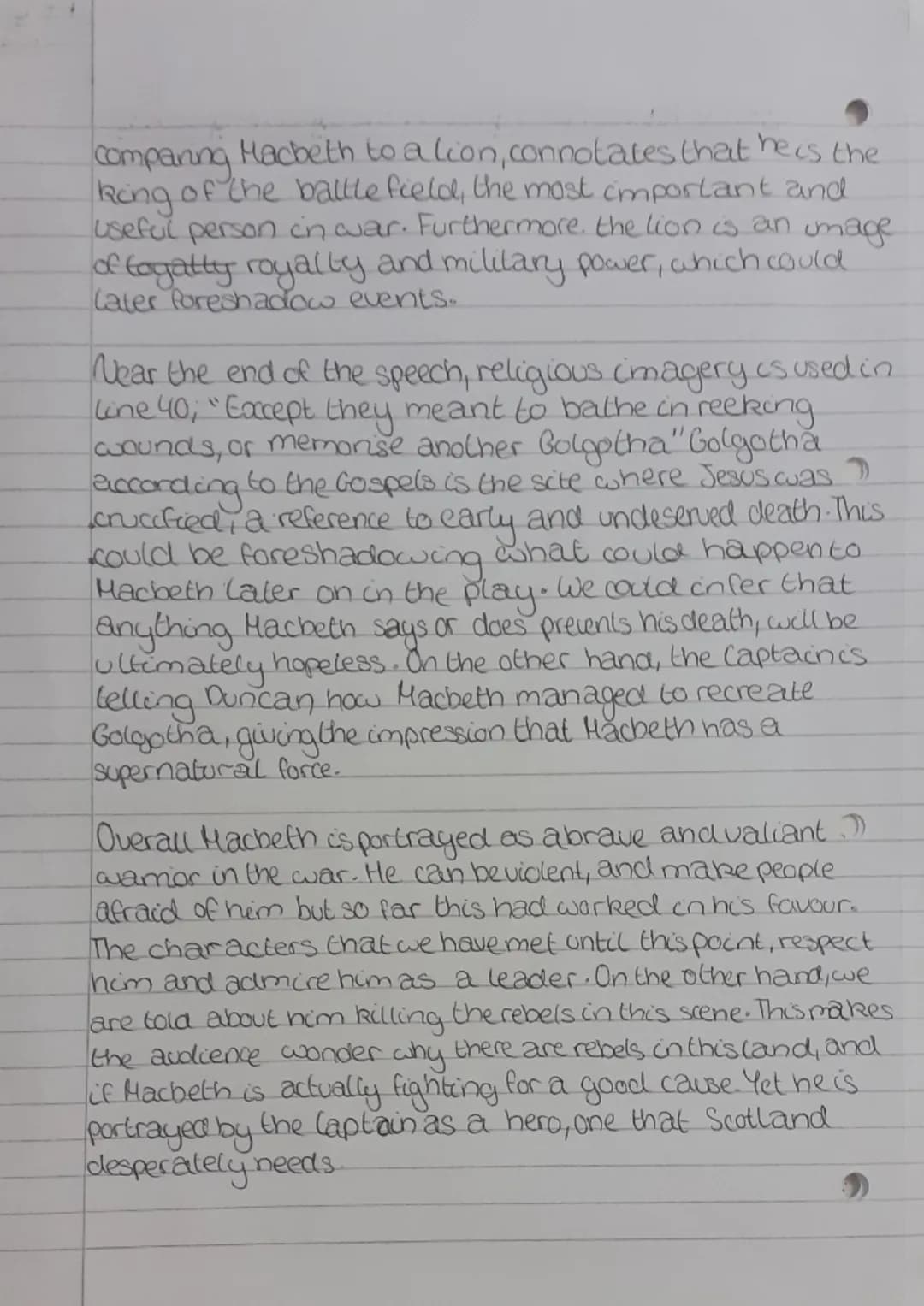 O
Act 1
Scene
How is Macbeth portrayed in the Captain's speech?
a
Throughout the Captain's speech, Macbeth is presented as brave
hero of war