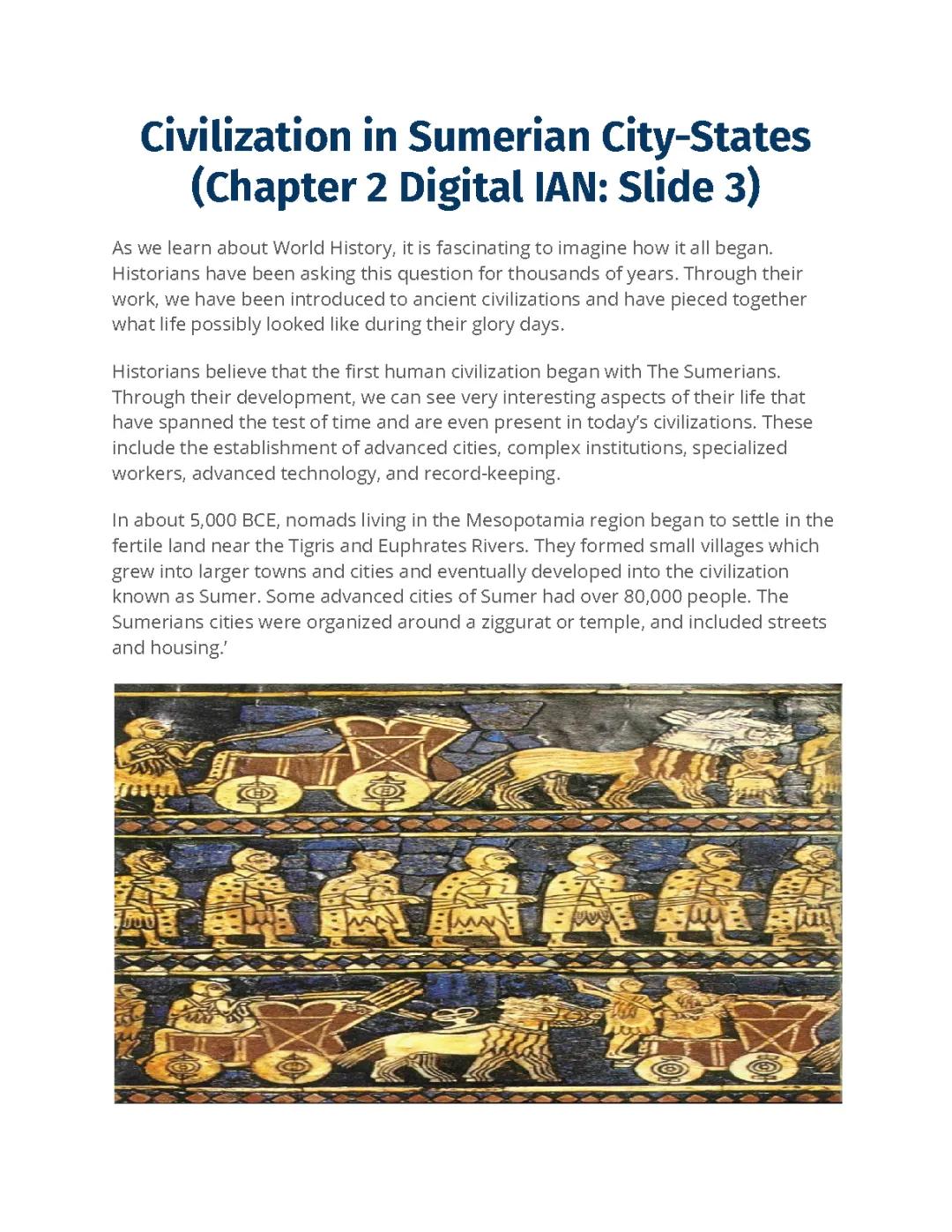 Civilization in Sumerian Cities-States