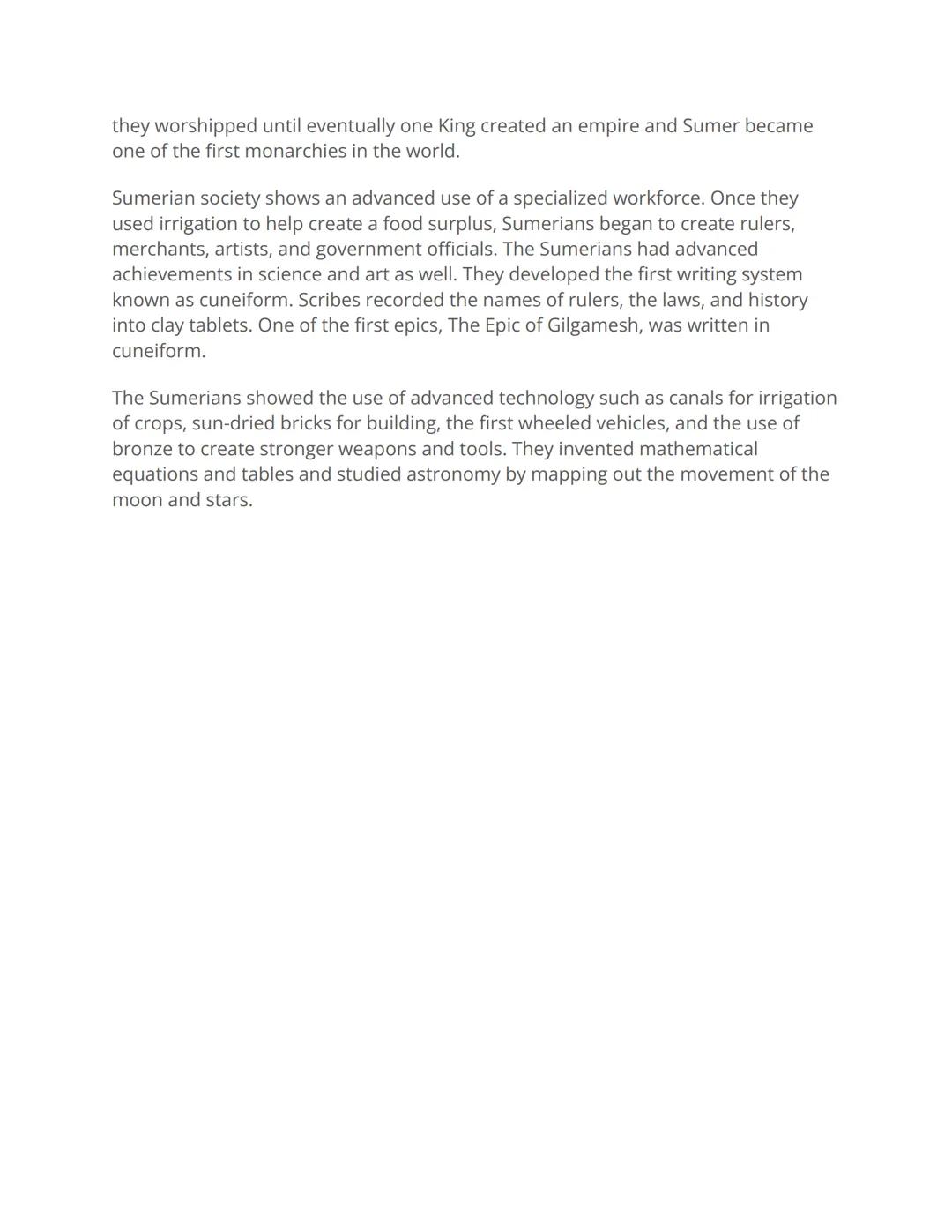 Civilization in Sumerian City-States
(Chapter 2 Digital IAN: Slide 3)
As we learn about World History, it is fascinating to imagine how it a