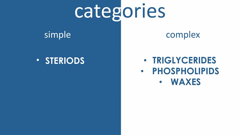 E=mc²
H₂O
LIPIDS LIPIDS
Commonly known as FATS
a HYDROCARBON
MAIN CONSTITUENTS of plant and animal cells
insoluble in water but soluble in n