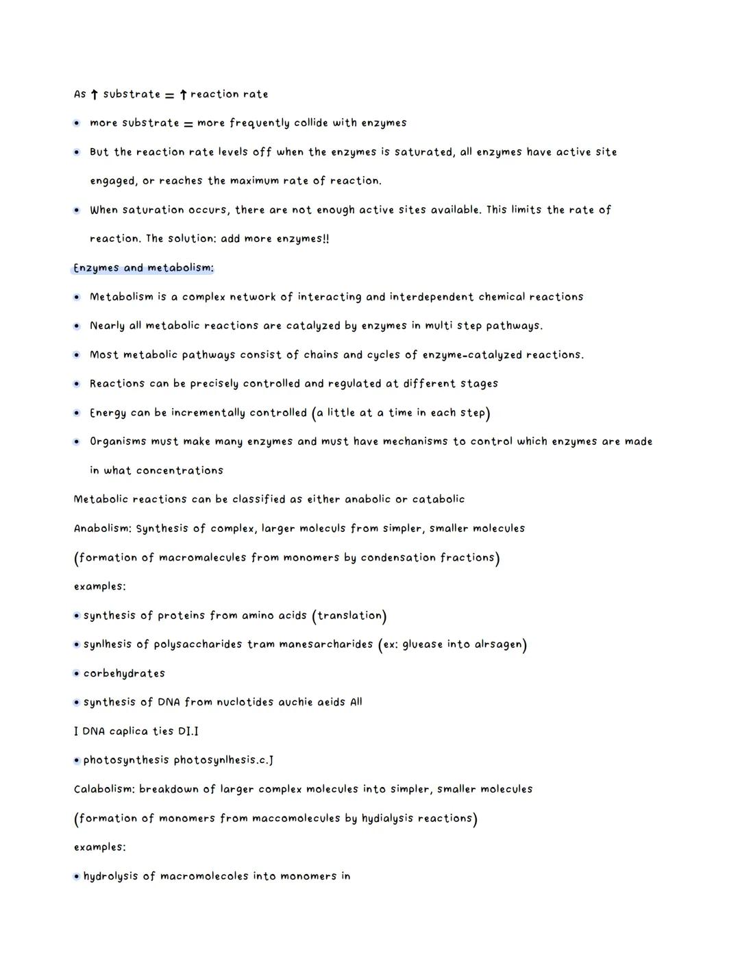 Amino Acids:
●
There are twnety amino acids that are commonly used
There can be one or more chains to form a protein
Chains of amino acids (