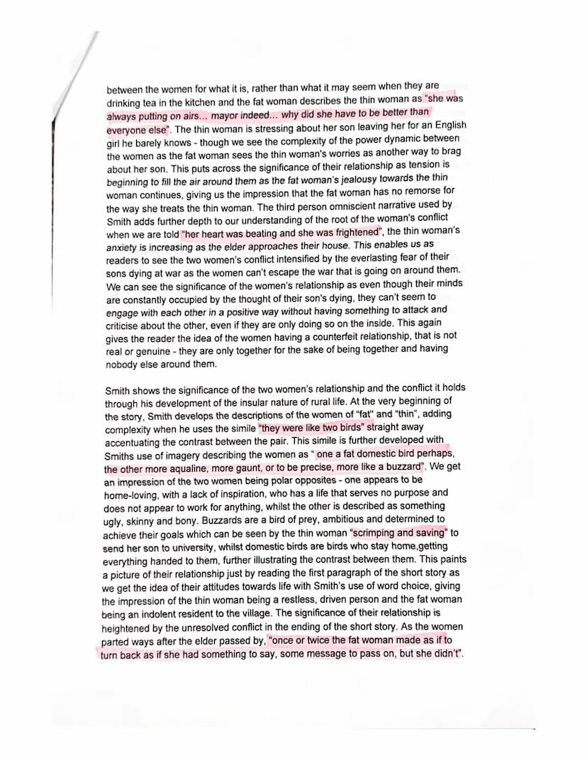 Choose a novel or short story in which a relationship is significant in relation to the central
concerns of the text. By referring to approp