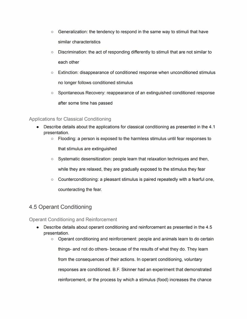 Unit 4: Learning and Memory - Guided Notes
4.1 Classical Conditioning
Classical Conditioning
● Describe details about classical conditioning