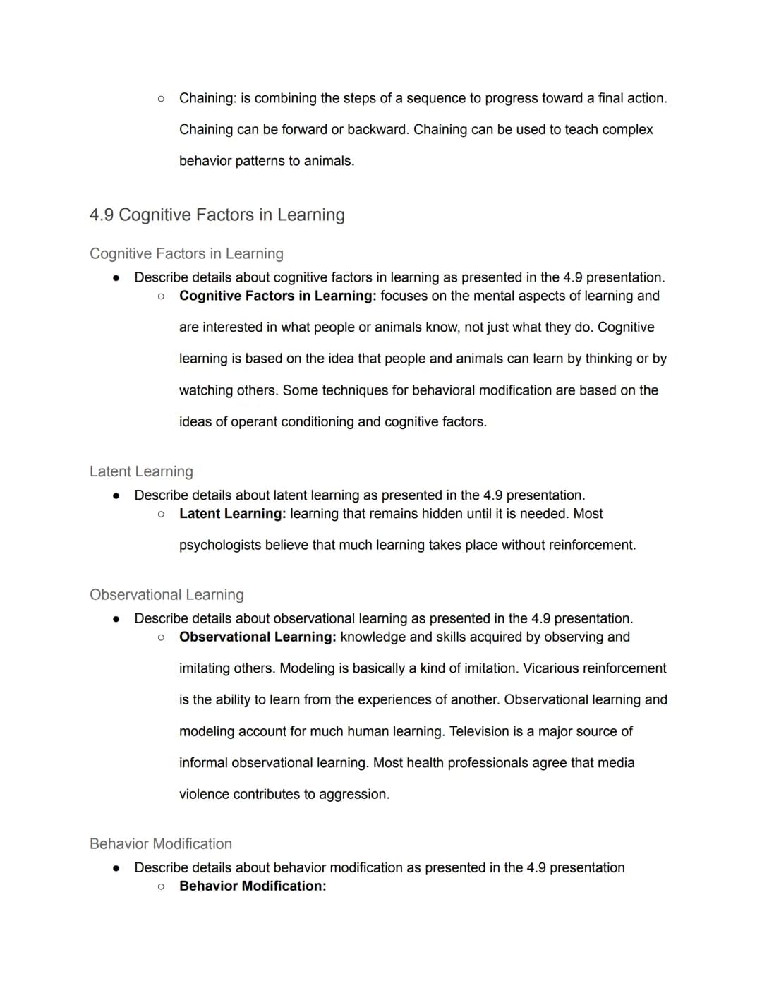 Unit 4: Learning and Memory - Guided Notes
4.1 Classical Conditioning
Classical Conditioning
● Describe details about classical conditioning