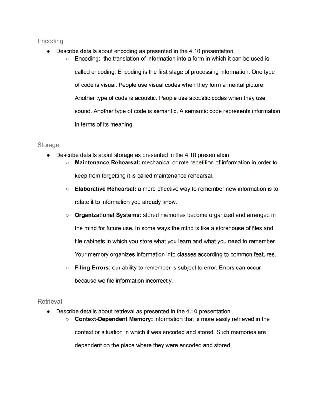 Unit 4: Learning and Memory - Guided Notes
4.1 Classical Conditioning
Classical Conditioning
● Describe details about classical conditioning