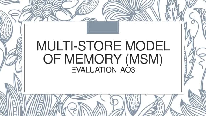 Know MSM evaluation research ao1 and ao3 thumbnail