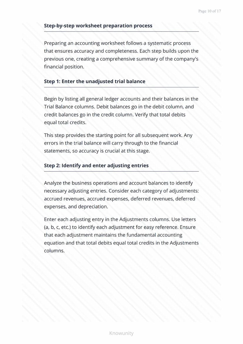 Accounting Cycle: Adjusting Entries and Worksheet
Preparation
Master adjusting entries and worksheet
preparation in the accounting cycle
Wha