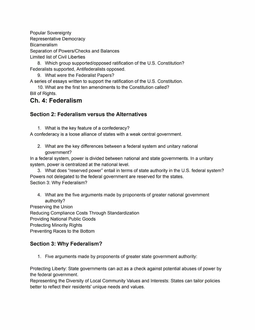 Ch. 1: An Introduction to American Government
Section 2: What is Government?
1. What are the legislatures of the federal government and Geor