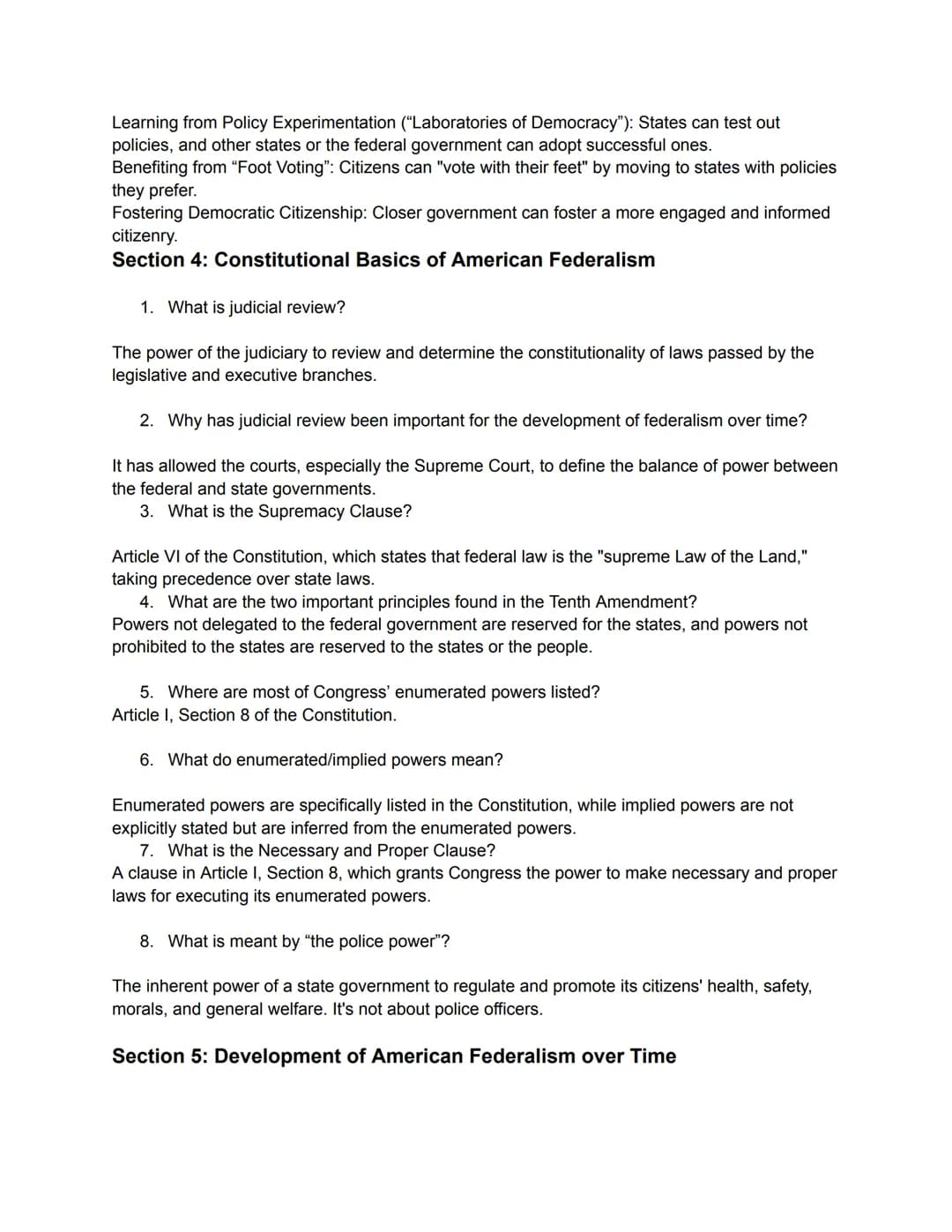 Ch. 1: An Introduction to American Government
Section 2: What is Government?
1. What are the legislatures of the federal government and Geor