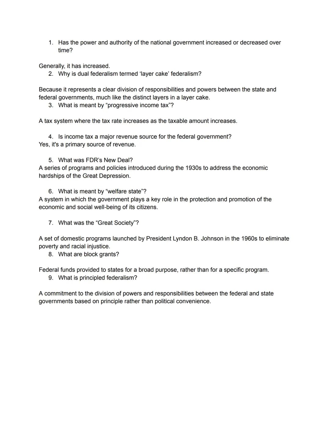 Ch. 1: An Introduction to American Government
Section 2: What is Government?
1. What are the legislatures of the federal government and Geor