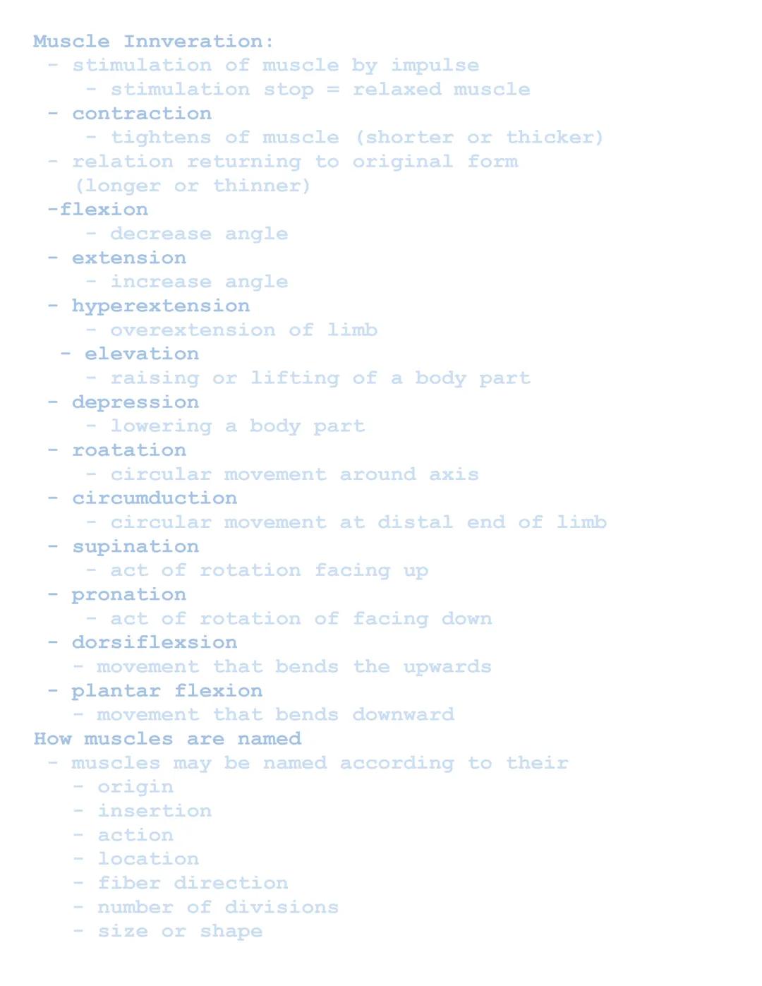 Muscular System
Related Combining Forms
Muscles: muscul/o, my/o, myos/o
Fascia: fasci/o
Tendons: ten/o, tend/o, tendin/o
Functions of Muscul