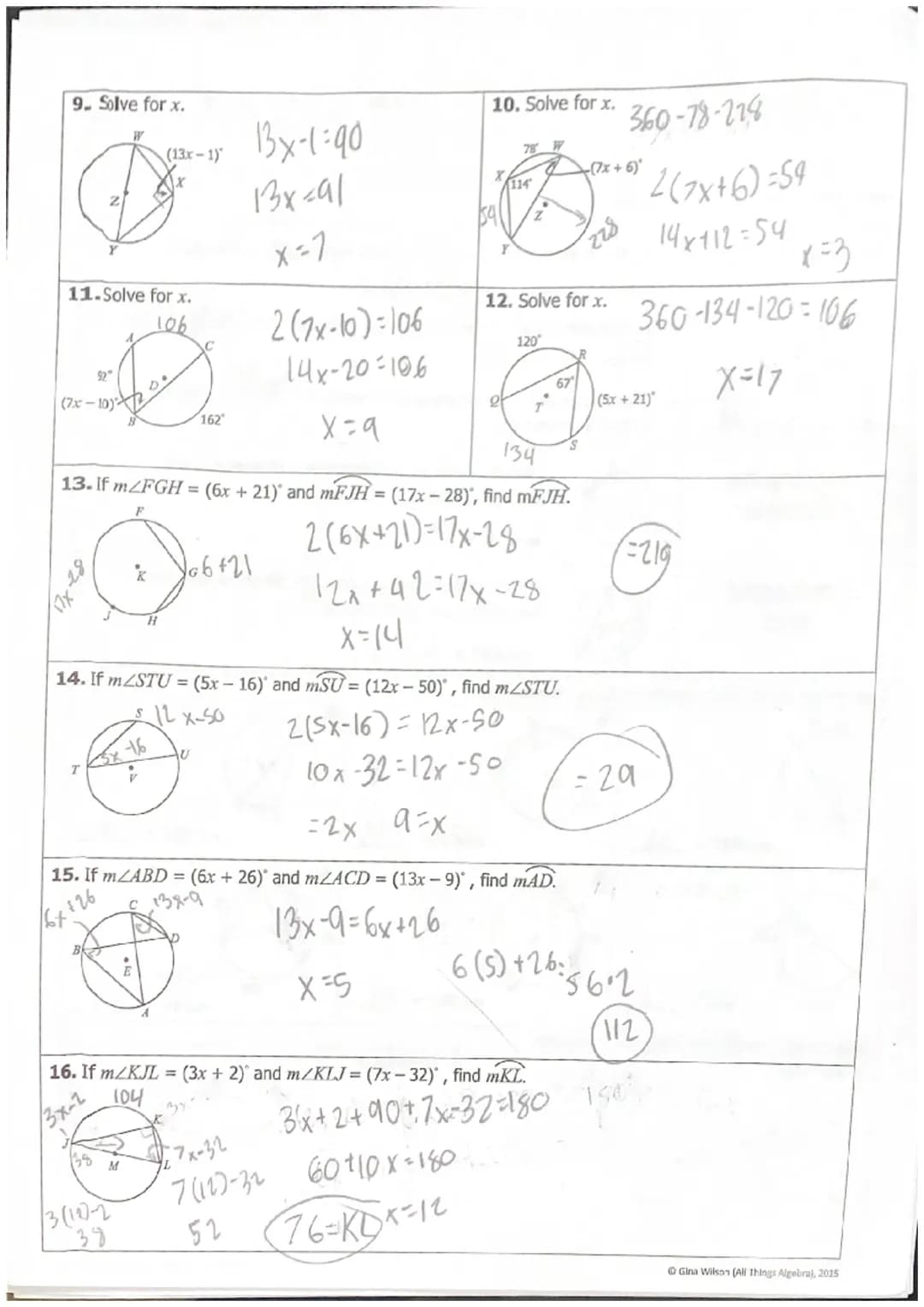 Topic:
1.
Main Ideas/Questions
m/ABC = ½/₁₂ MAC
4.
Inscribed Angles
C
Intercepting
a Diameter
158
Overlapping
Arcs
62
D
C
B
186
(8x-9)
F
m/W
