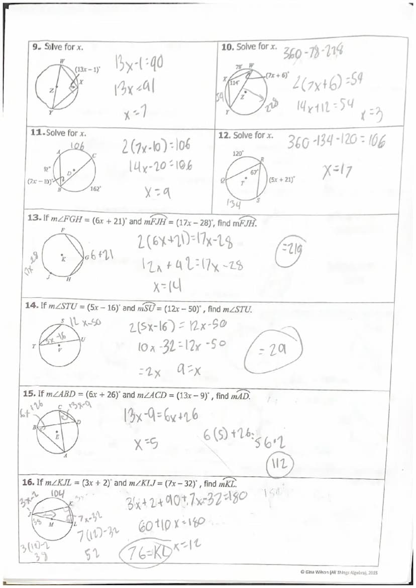 Topic:
1.
Main Ideas/Questions
m/ABC = ½/₁₂ MAC
4.
Inscribed Angles
C
Intercepting
a Diameter
158
Overlapping
Arcs
62
D
C
B
186
(8x-9)
F
m/W