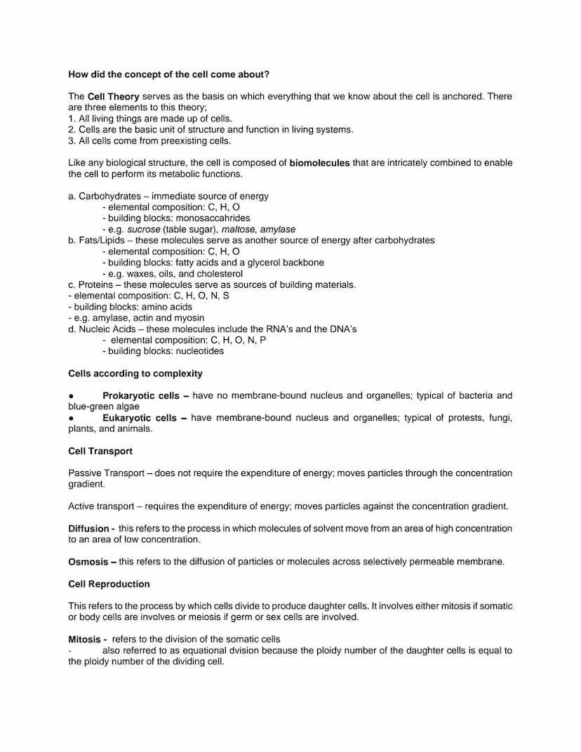 BIOLOGY REVIEWER
Biology - the branch of science that deals with the study of living systems and life processes.
A. Cells
This is probably t