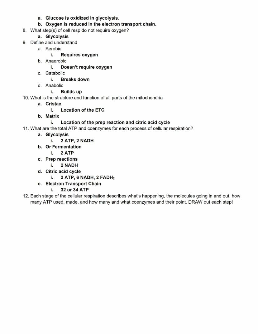 BIOL 1406 CH 8 Cellular Respiration Outline
Quick Outline
8.1 Overview of Cellular Respiration
8.2 Outside the Mitochondria: Glycolysis
8.3 