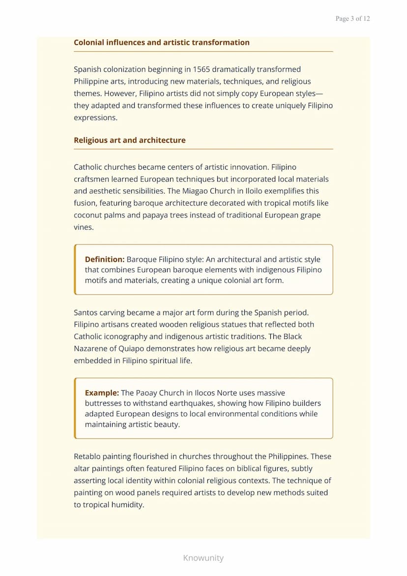 Philippine Culture and Identity: Traditional and Contemporary Arts
Exploring Filipino artistic heritage from ancient
traditions to modern fo
