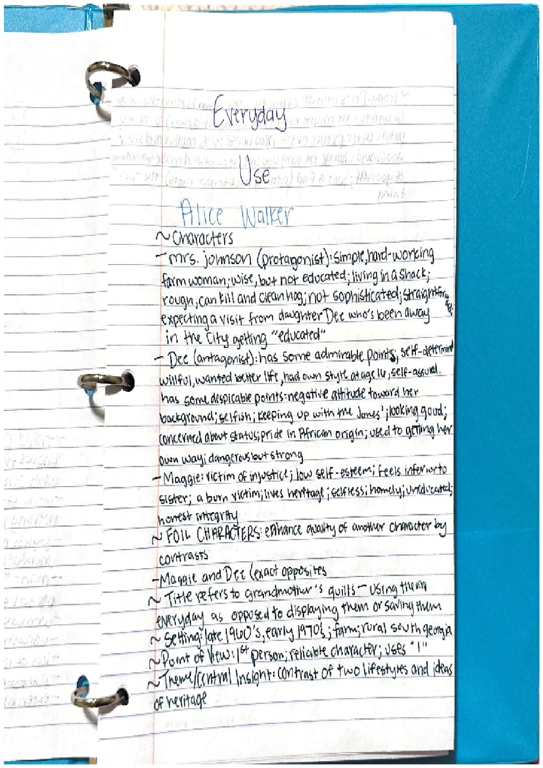 Alice Walker’s “Everyday Use” Notes
