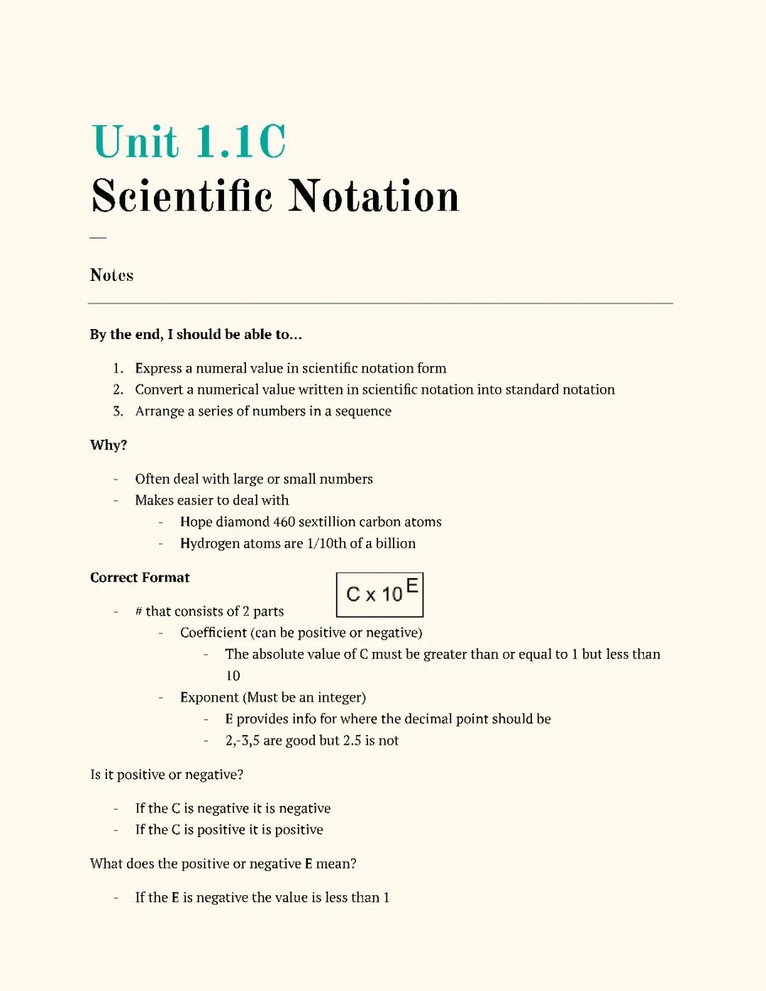 Scientific Notation 