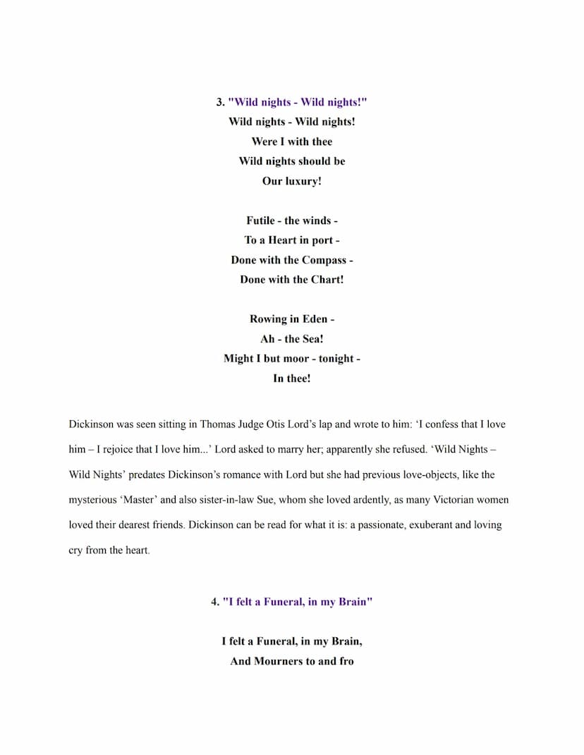 Read the poems of Emily Dickinson and the commentary below. Then write a series of at
least 3 poems that discuss important stages in your li