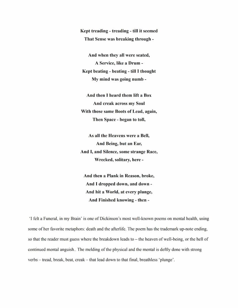 Read the poems of Emily Dickinson and the commentary below. Then write a series of at
least 3 poems that discuss important stages in your li