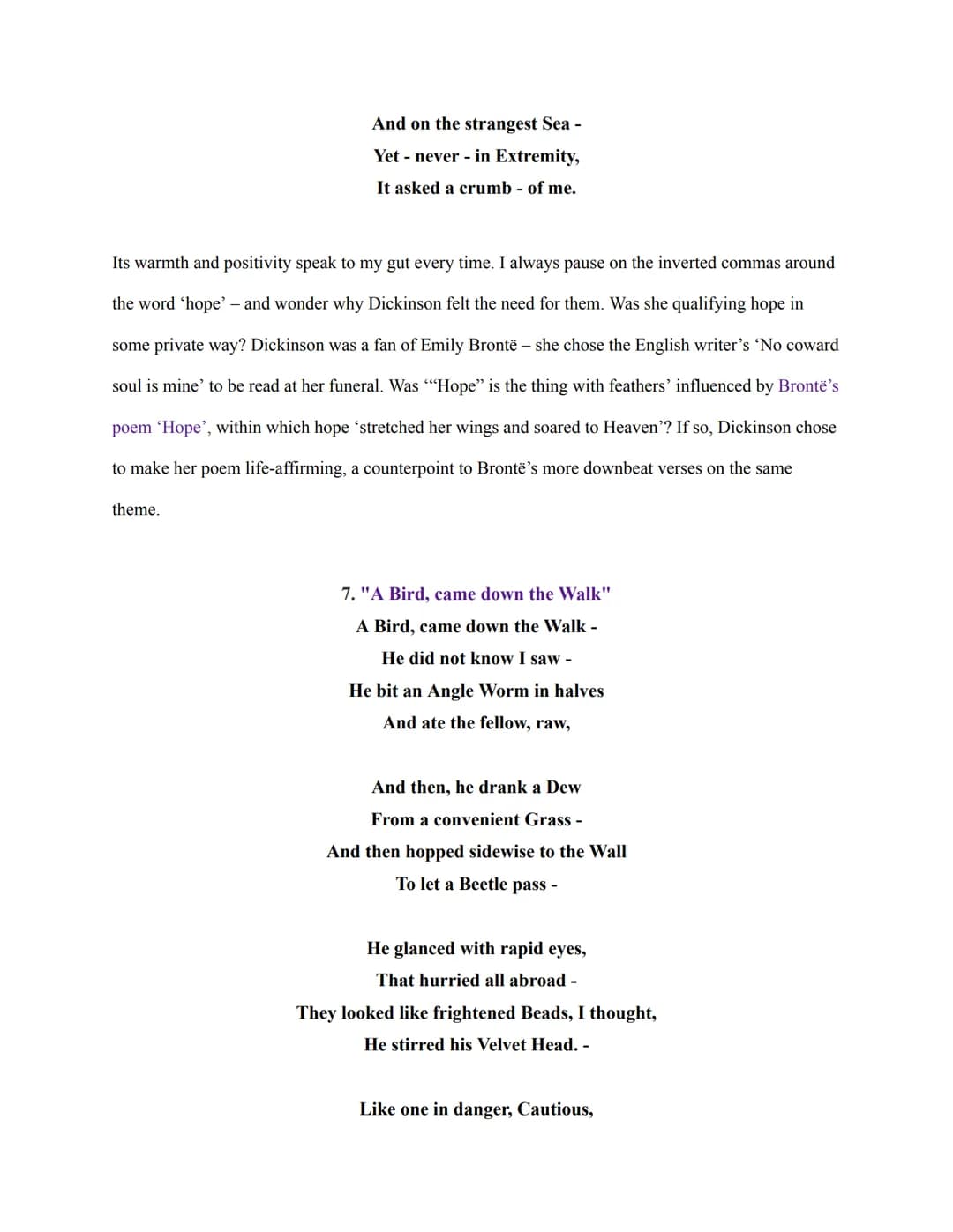 Read the poems of Emily Dickinson and the commentary below. Then write a series of at
least 3 poems that discuss important stages in your li
