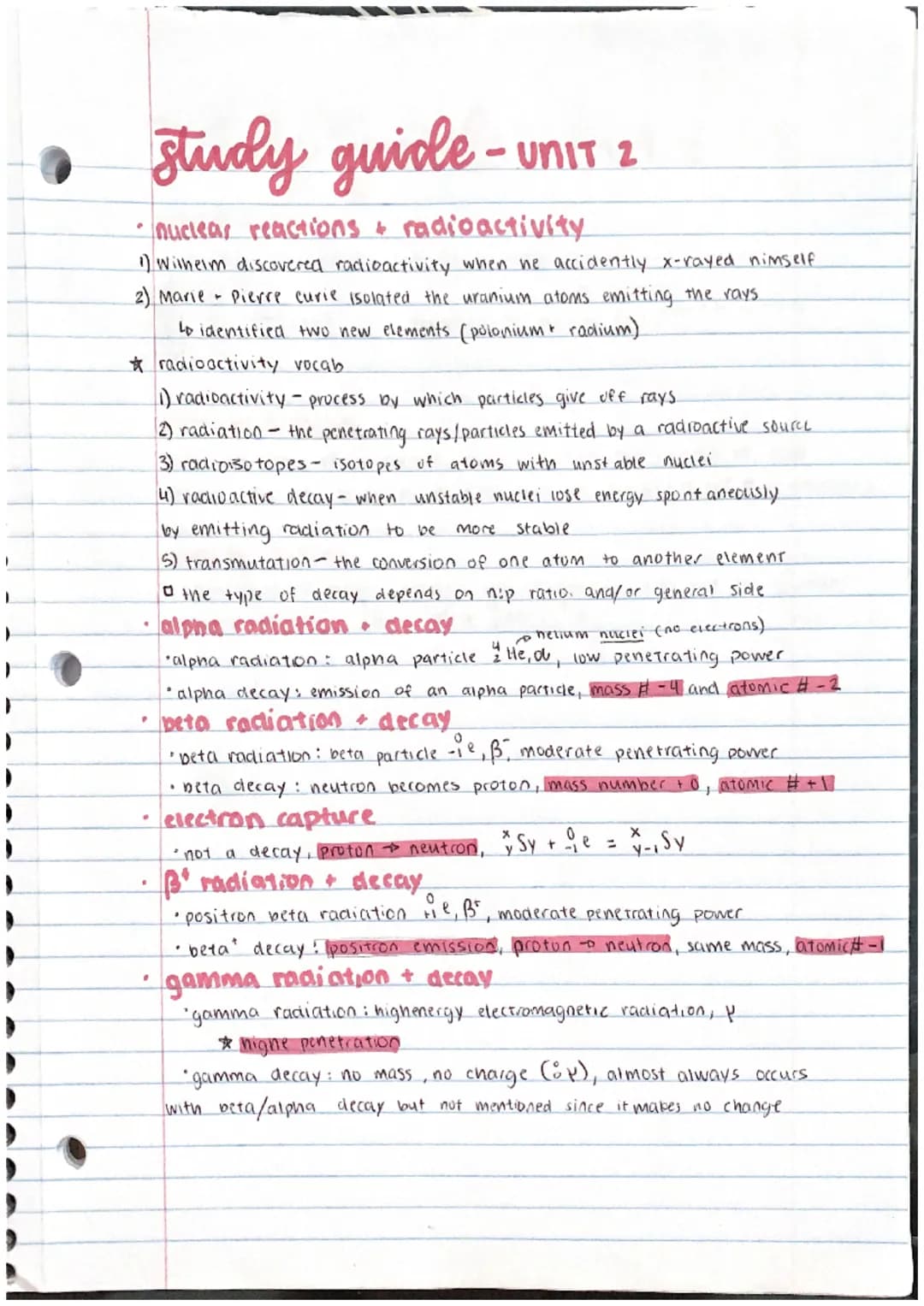study guide-
UNIT 2
• discovery structure of the atom
Demuratus named atomos, suggested atoms structure accounted for properties
2) Dalton g